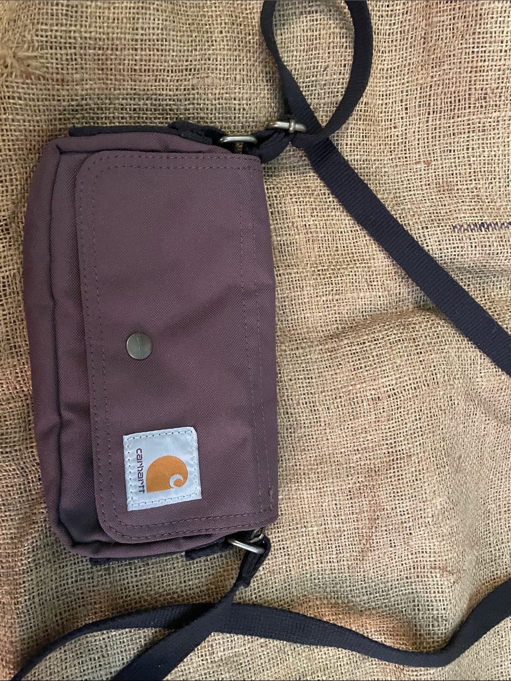 Carhartt Plum Crossbody Belt Bag with Navy Strap
